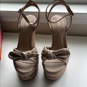 ALDO Elegant Beige Wedge Sandals